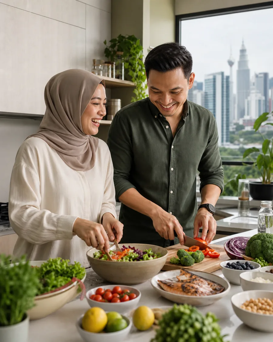 Malay woman enjoying a balanced routine